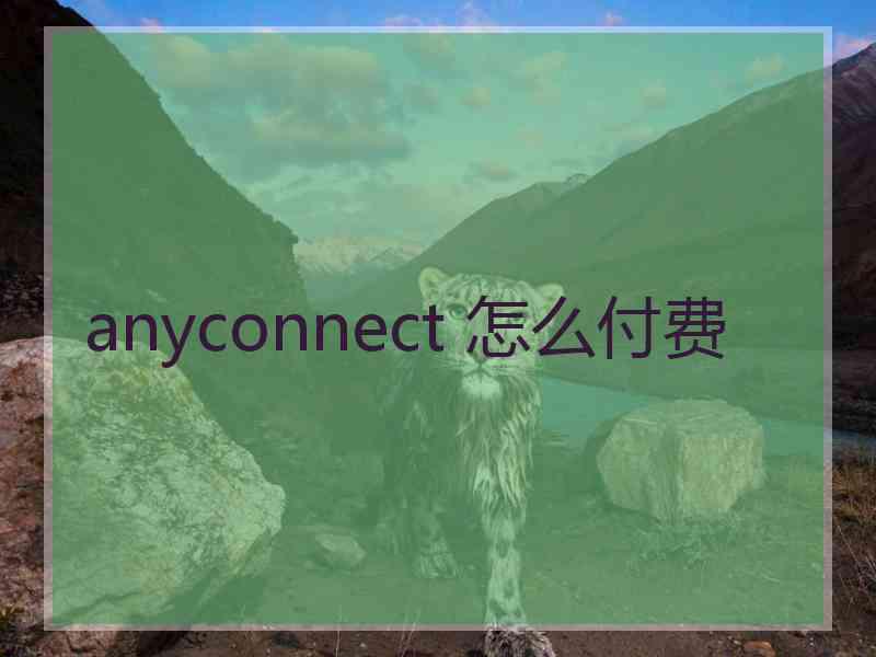 anyconnect 怎么付费